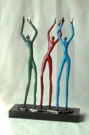 Skulptur Applaus für ihren Einsatz - Kreatives Geschenk zur persönlichen Wertschätzung von Mitarbeitern und Teams. Gravur von Text und Logo möglich.
