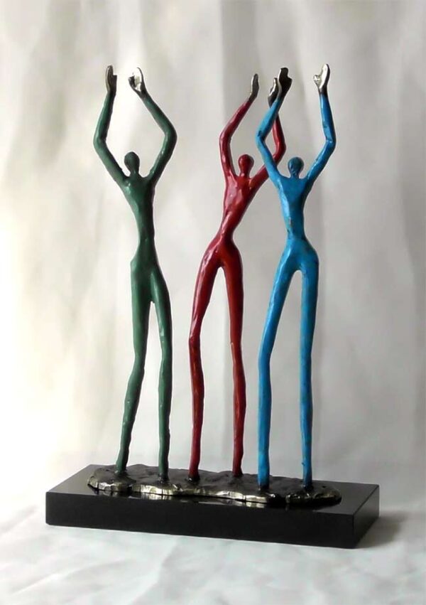 Skulptur Applaus für ihren Einsatz - Kreatives Geschenk zur persönlichen Wertschätzung von Mitarbeitern und Teams. Gravur von Text und Logo möglich.