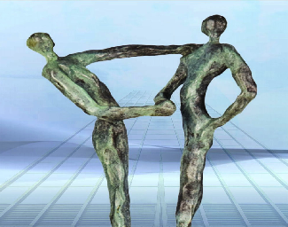 Geschenk Skulptur Der Händedruck mittelgroße Ausführung 2 Business Geschäft Geschäftspartner Firmengeschenk Firmenjubiläum Jubiläum