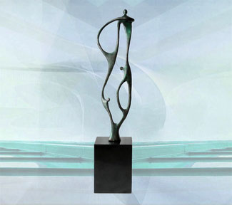 Geschenk Skulptur Zukunft durch Zusammenarbeit Business Geschäft Geschäftspartner Firmengeschenk Firmenjubiläum Jubiläum