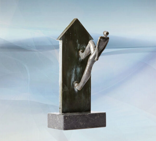 Skulptur Das unmögliche erreichen - Hochwertiges und exklusives Geschenk für Firmen, Geschäftspartner, Kunden, Geschäftsführer, Chef/Chefin oder zur Firmenübernahme und Firmenübergabe