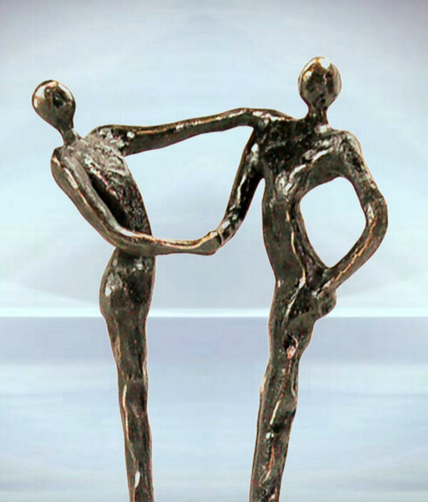 Bronzeskulptur "Der Händedruck" - mittelgroße Ausführung – Bild 2