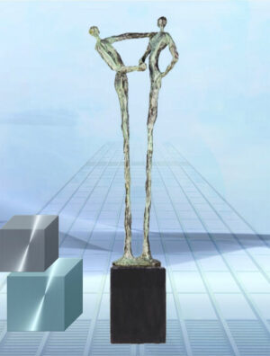 Bronze Skulptur der Händedruck große Ausführung - Großartiges und exklusives Geschenk zum Firmenjubiläum, Geschäftseröffnung oder für Geschäftspartner. Auch als Geschenk für Vorstand, Chef/Chefin, Führungskraft
