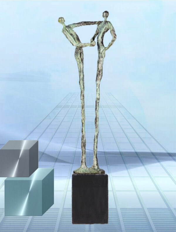 Bronze Skulptur der Händedruck große Ausführung - Großartiges und exklusives Geschenk zum Firmenjubiläum, Geschäftseröffnung oder für Geschäftspartner. Auch als Geschenk für Vorstand, Chef/Chefin, Führungskraft