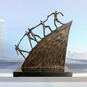 Bronze Skulptur Der Weg nach vorne große Ausführung - Erstklassiges und exklusives Geschenk für Firmen, Business Partner, zum Jubiläum, Projektabschluss, für besondere Kunden, Geschäftsführung, Chef/Chefin