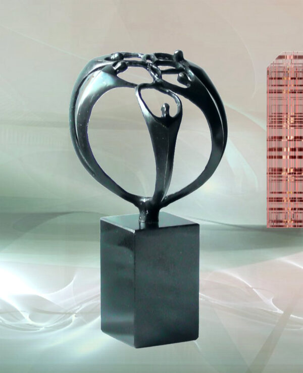 Bronze Skulptur Der Zusammenhalt Hochwertige Bronzeskulptur zum Firmenjubiläum, für Geschäftspartner, Kunden, zur Firmeneröffnung, Geschäftsübernahme oder zum Geburtstag.