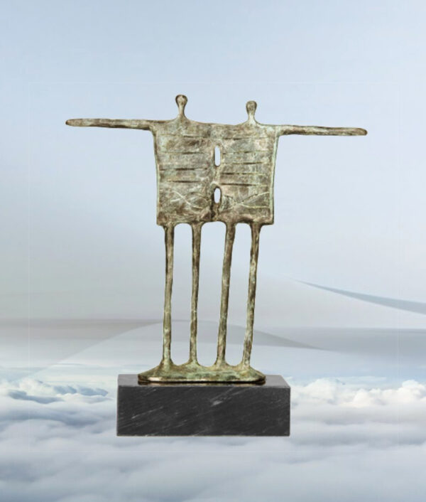 Skulptur Fruchtbare Zusammenarbeit - Exklusives Geschenk für das Mitarbeiter Jubiläum, Firmen Jubiläum und zur guten Zusammenarbeit im Team.