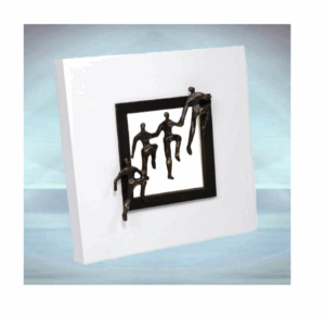 Skulpturen Wand Dekoration Gemeinsam Unterwegs - Tolle Wand Deko für Firmen, Büros, Praxis, Arztpraxis, Zahnarzt, Tierarzt, Arzt, Wartezimmer, Warteraum, Aufenthaltsraum, Wohnung oder Geschenk für Freunde.