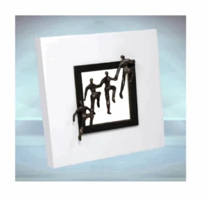 Skulpturen Wand Dekoration Gemeinsam Unterwegs - Tolle Wand Deko für Firmen, Büros, Praxis, Arztpraxis, Zahnarzt, Tierarzt, Arzt, Wartezimmer, Warteraum, Aufenthaltsraum, Wohnung oder Geschenk für Freunde.