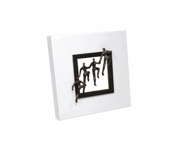 Skulpturen Wand Dekoration Gemeinsam Unterwegs - Tolle Wand Deko für Firmen, Büros, Praxis, Arztpraxis, Zahnarzt, Tierarzt, Arzt, Wartezimmer, Warteraum, Aufenthaltsraum, Wohnung oder Geschenk für Freunde.