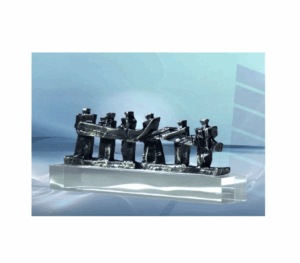 Skulptur Gemeinsamer Beitrag Plexiglas - Kreatives und exklusives Geschenk für Jubiläum, runder Geburtstag, Projektabschluss, Firmen, Geschäftspartner und Kunden