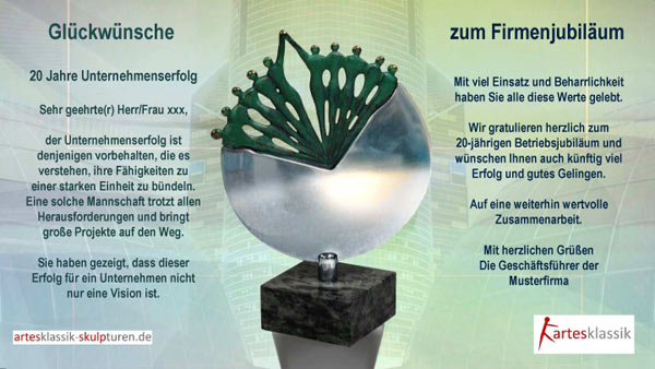 Texte und Vorlagen für die Glückwünsche zum Firmenjubiläum