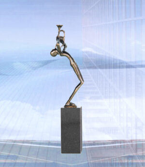 Skulptur Klänge - Tolles und exklusives Geschenk für Musiker, Dirigent, Dirigenten, Musiklehrer, Musikschule, Bands und Musik-Fans. Gravur von Text und Logo möglich