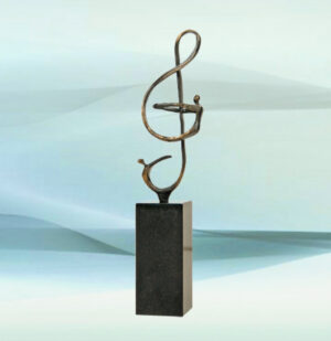 Skulptur Kunst der Musik - Tolles und exklusives Geschenk für Musiker, Dirigent, Dirigenten, Musiklehrer, Musikschule, Bands und Musik-Fans. Gravur von Text und Logo möglich