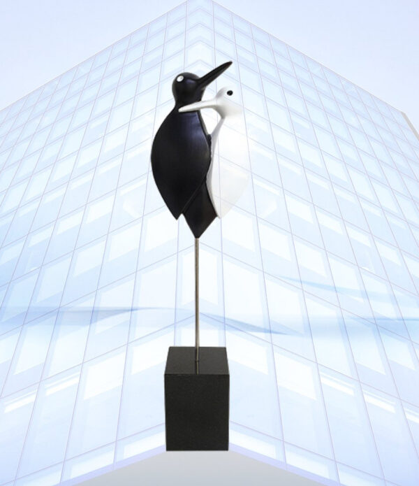 Skulptur Love Birds - Tolles und exklusives Geschenk zur Hochzeit, Ehe, Partnerschaft, Jahrestag oder Hochzeitstag. Diese Deko-Skulptur symbolisiert "wir gehören zusammen".
