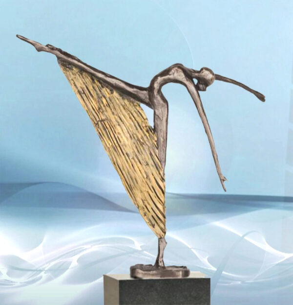 Skulptur Schritt der Herausforderung Kreatives Geschenk für Künstler, Visionäre und zur Motivation, den nächsten Schritt zu gehen. Beliebte Dekoskulptur und Geschenkidee. Auf Wunsch mit Gravur
