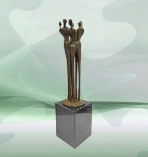 Bronze Skulptur Schulter an Schulter große Ausführung - Exklusives Business Geschenk mit nachhaltigen emotionalen Akzenten für Geschäftsführer, Manager, Fach- und Führungskräfte und Mitarbeiter. Auf Wunsch mit Gravur