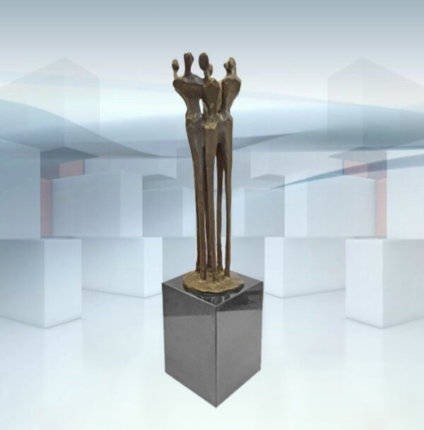 Bronzeskulptur "Schulter an Schulter" - große Ausführung – Bild 2