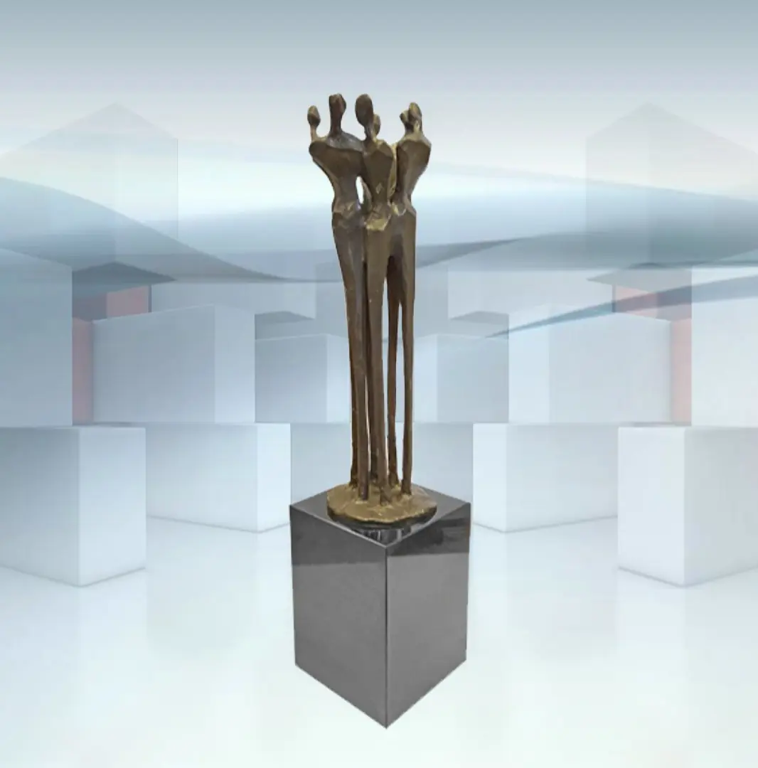 Bronzeskulptur "Schulter an Schulter" - große Ausführung – Bild 2