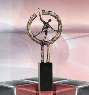 Skulptur Auf neuem Weg - Kreatives und exklusives Geschenk zur Firmengründung, Geschäftsgründung, Firmeneröffnung, Ladeneröffung, Geschäftseröffnung, neuer Lebensabschnitt, neuer Job.