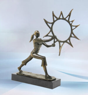 Skulptur Sunny Side Wohnraum Deko Wohnzimmer Dekoration Einrichtung Schöne Dekofigur für das Zuhause oder Büro, die uns täglich Kraft geben soll - optional mit einem passenden Spruch als Gravur.