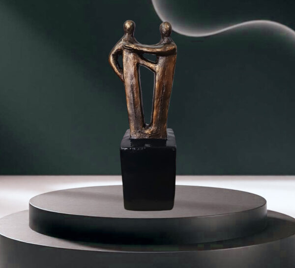 Skulptur Wertvolle Jahre der Zusammenarbeit - Kreatives, handgefertigtes Geschenk zum Firmenjubiläum, Geschäftseröffnung mit einzigartigen Akzenten. Unikat aus Deutschland. Gravur von Text und Logo möglich.