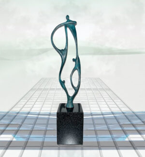 Bronze Skulptur Zukunft durch Zusammenarbeit - exklusives Präsent für besondere Geschäftspartner oder zum Jubiläum des Chefs.