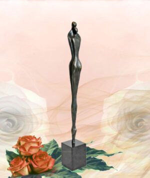 Bronze Skulptur Eng beieinander große Ausführung - Beliebtes und exklusives Geschenk zur Hochzeit, Geburtstag oder Jahrestag/Hochzeitstag. Mit einer persönlichen Botschaft als Gravur