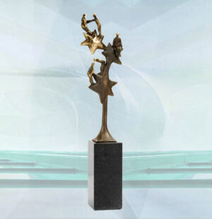 Skulptur Für den besten Teameinsatz - Schönes und exklusives Geschenk zum Mitarbeiter Jubiläum, Jubiläum Firma, für Geschäftspartner, treue Kunden, Stammkunden.Mit persönlicher Gravur möglich
