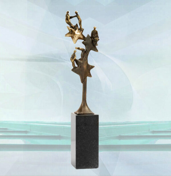 Skulptur Für den besten Teameinsatz - Schönes und exklusives Geschenk zum Mitarbeiter Jubiläum, Jubiläum Firma, für Geschäftspartner, treue Kunden, Stammkunden.Mit persönlicher Gravur möglich