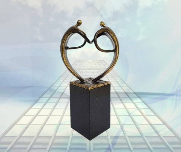 Skulptur "gegenseitige Werschätzung" Geschenk für Geschäftspartner, zur Geschäftseröffnung, Firmengründung, für Firmenkunden, zum Jubiläum, für Partner, Kunden, zum Geburtstag. Mit Gravur