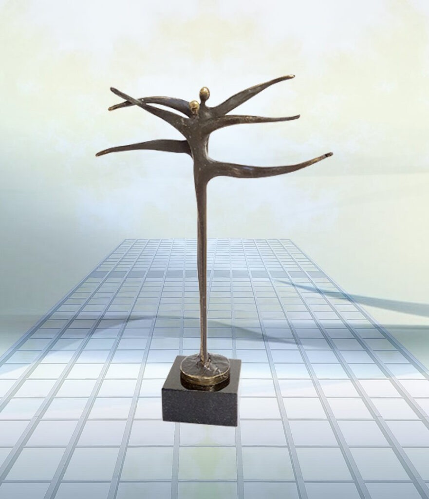 Skulptur gegenseitiger Respekt Geschenk für Firmenkunden, zum Jubiläum, zur Hauseinweihung, Geburtstag, zur Motivation und Einladung zu Veranstaltungen