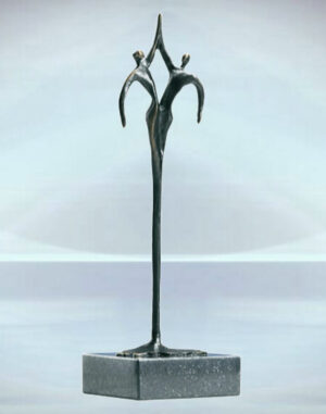 Skulptur Gemeinsam Geschenk zum Firmenjubiläum, für Geschäftskunden, Geschäftspartner, Firmeneinweihung, Firmenjubiläum, Abschied, Familie. Auch mit Gravur zur Personalisierung