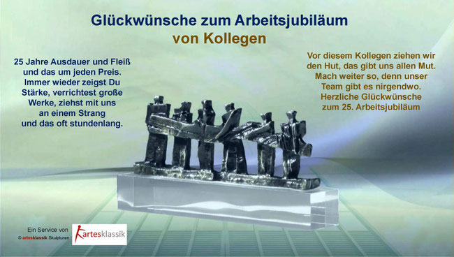 Glückwünsche zum Arbeitsjubiläum von Kollegen