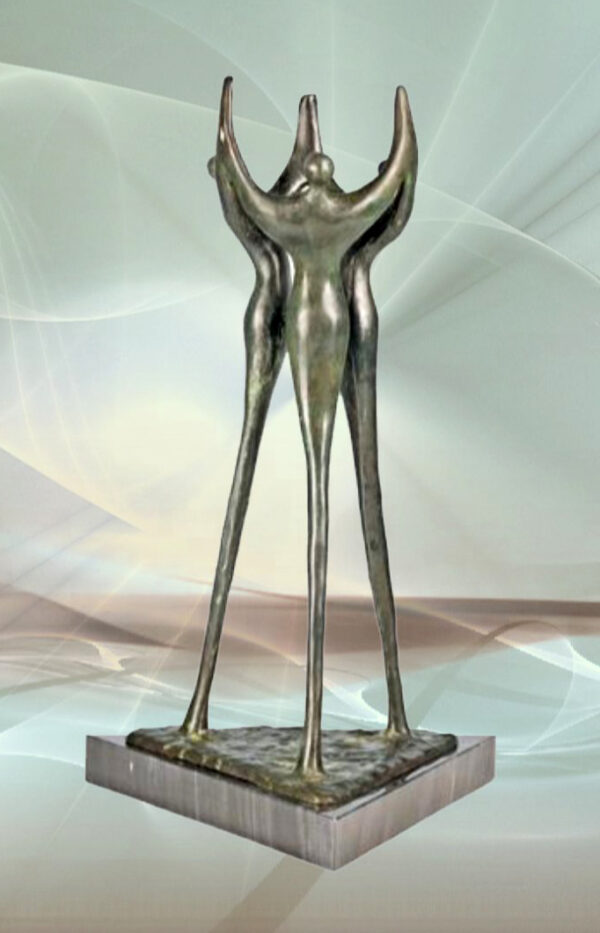 Bronze Skulptur Niveauvolle Zusammenarbeit große Ausführung - Kreatives und exklusives Geschenk für Firmen, Business Partner, zum Jubiläum, zum Dienst Jubiläum, für Kunden, Geschäftsführung, Chef/Chefin und Selbstständige