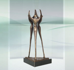 Skulptur Niveauvolle Zusammenarbeit - Tolles Geschenk zum Firmen Jubiläum, zur Geschäftsgründung oder Geschäftsübergabe, zur maximalen Wertschätzung und Respekt vor dem Erreichten. Auch mit Gravur