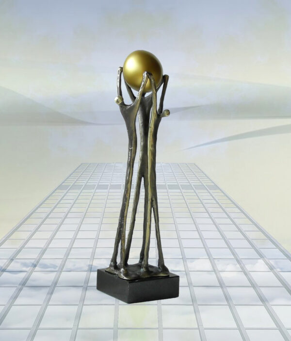 Skulptur vereinte zusammenarbeit Geschenk zur Geschäftsgründung, Firmengründung, für Firmenkunden, zum Jubiläum, für Partner, Geburtstag der Geschäftsführung oder Geschäftsübergabe, Firmenfeier