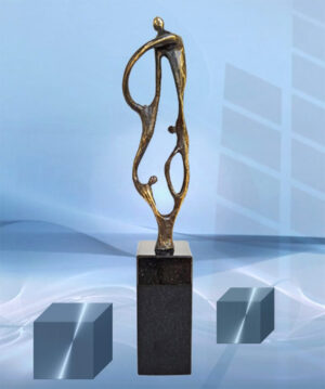 Skulptur Zukunft durch Zusammenarbeit Wunderbares Geschenk für Geschäftspartner, zum Firmenjubiläum, für Kunden und Partner, zum Geburtstag des Chefs/der Chefin sowie Firmenveranstaltung. Mit Gravur