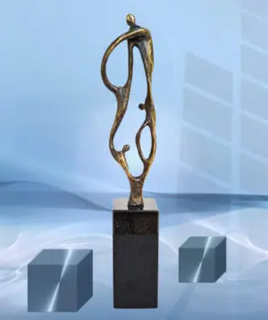 Skulptur Zukunft durch Zusammenarbeit Wunderbares Geschenk für Geschäftspartner, zum Firmenjubiläum, für Kunden und Partner, zum Geburtstag des Chefs/der Chefin sowie Firmenveranstaltung. Mit Gravur
