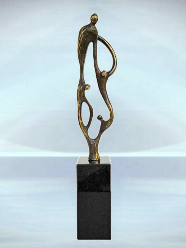 Skulptur Zukunft durch Zusammenarbeit Wunderbares Geschenk für Geschäftspartner, zum Firmenjubiläum, für Kunden und Partner, zum Geburtstag des Chefs/der Chefin sowie Firmenveranstaltung. Mit Gravur