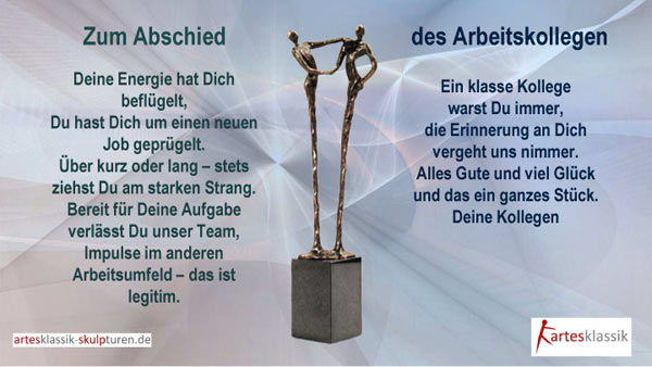 Zum Abschied des Arbeitskollegen - Danke