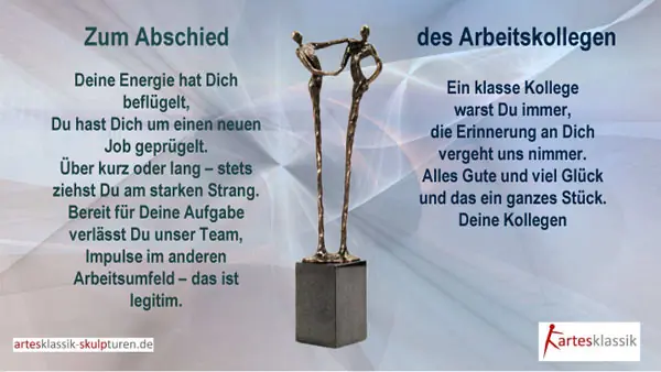 Zum Abschied des Arbeitskollegen - Danke