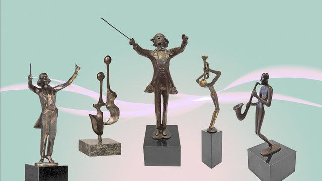 Exkusive Geschenke für Musiker wurzeln wie Kunst im Ursprung einer Skulptur