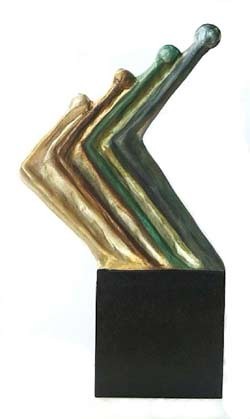 Skulptur mit Kunstakzenten des Fortschritts